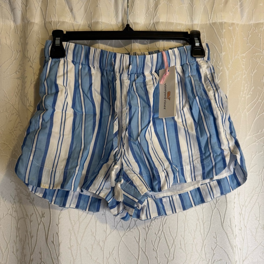 Vineyard Vines Blue and White Striped Women's Shorts